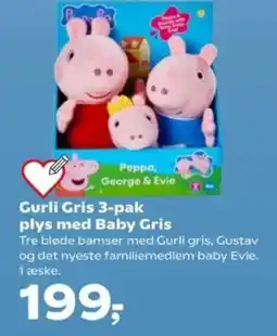 Kvickly PEPPA PIG Gurli Gris 3-pak plys med Baby Gris tilbud