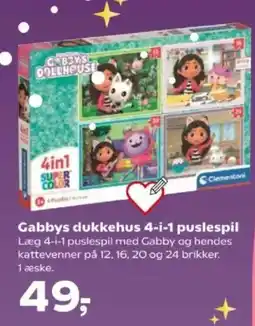 Kvickly Gabbys dukkehus 4-i-1 puslespil tilbud