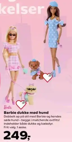 Kvickly Barbie dukke med hund tilbud