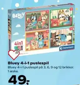 Kvickly Bluey 4-i-1 puslespil tilbud