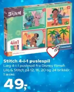 Kvickly Stitch 4-i-1 puslespil tilbud