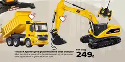 Kvickly PowerX fjernstyret gravemaskine eller dumper tilbud