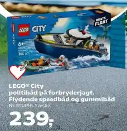 Kvickly LEGO City politibåd på forbryderjagt. tilbud