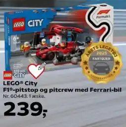 Kvickly LEGO City F1-pitstop og pitcrew med Ferrari-bil tilbud