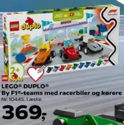 Kvickly LEGO Duplo f1-pitstop og pitcrew med ferrari-bil by f1®-teams med racerbiler og kørere tilbud