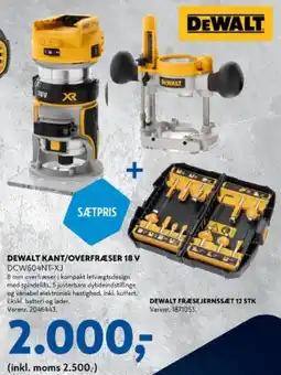Davidsen DEWALT Kant/overfræser 18 v tilbud