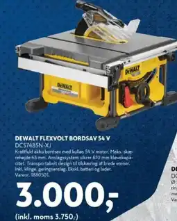 Davidsen DEWALT Flexvolt bordsav 54 v tilbud