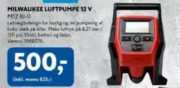 Davidsen MILWAUKEE Luftpumpe 12 v m12 bi-0 tilbud