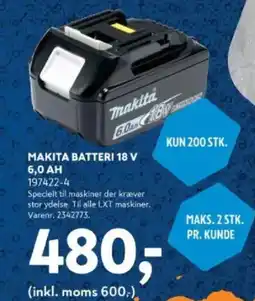Davidsen MAKITA Batteri 18 v tilbud