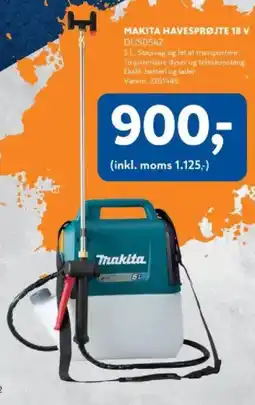 Davidsen MAKITA Havesprøjte 18 v tilbud