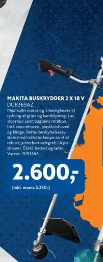 Davidsen MAKITA Buskrydder 2 x 18 v tilbud