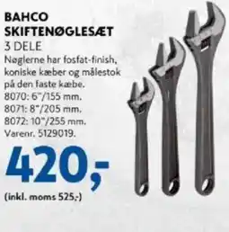 Davidsen BAHCO Skiftenøglesæt tilbud