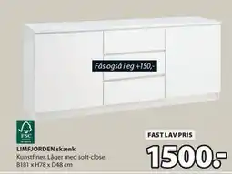 JYSK LIMFJORDEN skænk, DKK 1500 tilbud