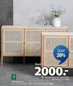 JYSK SALTVIG skænk, DKK 2000 tilbud