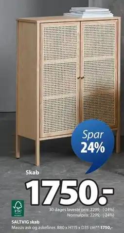 JYSK SALTVIG skab, DKK 1750 tilbud