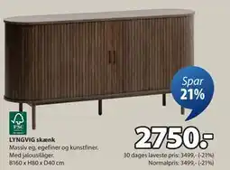 JYSK LYNGVIG skænk, DKK 2750 tilbud