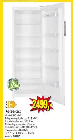 Harald Nyborg Køleskab, DKK 2499 tilbud