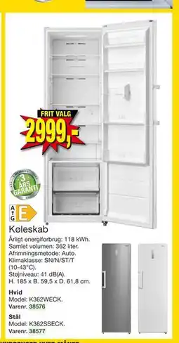Harald Nyborg Køleskab, DKK 2999 tilbud