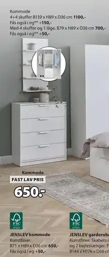 JYSK JENSLEV kommode tilbud
