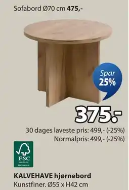 JYSK KALVEHAVE hjørnebord tilbud