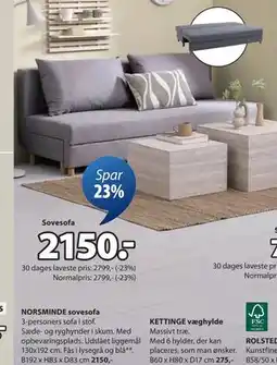 JYSK NORSMINDE sovesofa, DKK 2150 tilbud