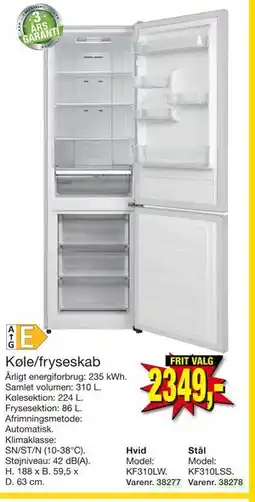 Harald Nyborg Køle/fryseskab, DKK 2349 tilbud