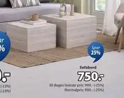 JYSK ROLSTED sofabord, DKK 750 tilbud