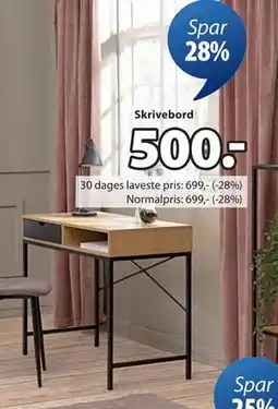 JYSK TRAPPEDAL skrivebord, DKK 500 tilbud