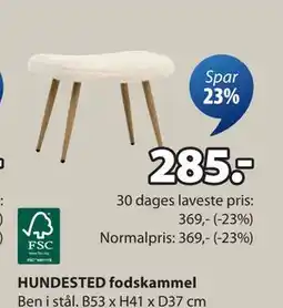 JYSK HUNDESTED fodskammel, DKK 285 tilbud