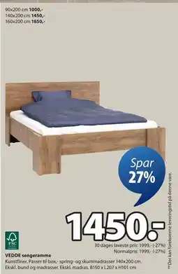 JYSK VEDDE sengeramme, DKK 1450 tilbud