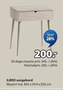 JYSK ILBRO sengebord, DKK 200 tilbud