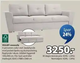 JYSK VEJLBY sovesofa, DKK 3250 tilbud