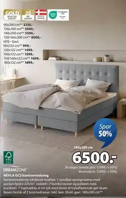JYSK NEVLA GC5 kontinentalseng, DKK 6500 tilbud