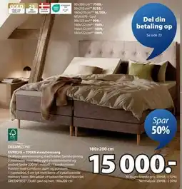 JYSK KUPELVA + TOSEN elevationsseng, DKK 15000 tilbud