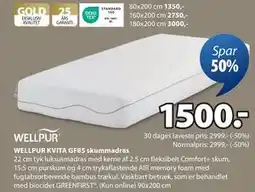 JYSK WELLPUR KVITA GF85 skummadras, DKK 1500 tilbud
