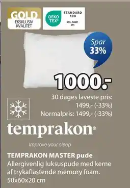JYSK TEMPRAKON MASTER pude, DKK 1000 tilbud
