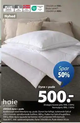 JYSK UNIQUE dyne + pude tilbud