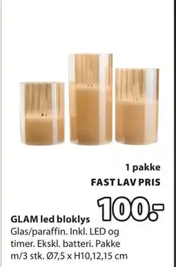 JYSK GLAM led bloklys, DKK 100 tilbud