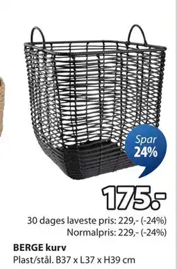 JYSK BERGE kurv, DKK 175 tilbud