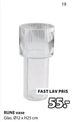JYSK RUNE vase, DKK 55 tilbud