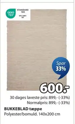 JYSK BUKKEBLAD tæppe, DKK 600 tilbud