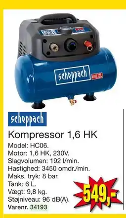 Harald Nyborg Kompressor 1,6 HK, DKK 549 tilbud