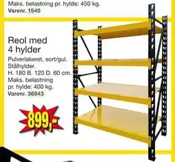 Harald Nyborg Reol med 4 hylder, DKK 899 tilbud