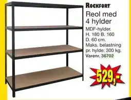 Harald Nyborg Reol med 4 hylder, DKK 529 tilbud