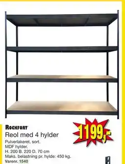 Harald Nyborg Reol med 4 hylder, DKK 1199 tilbud