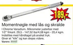 Harald Nyborg Momentnøgle med lås og skralde, DKK 189 tilbud