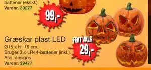 Græskar plast LED, DKK 29