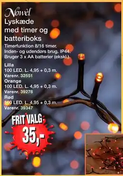 Harald Nyborg Lyskæde med timer og batteriboks, DKK 35 tilbud