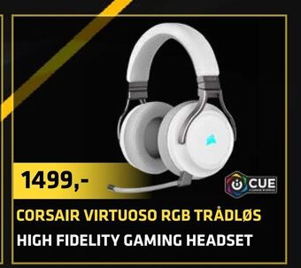 LabTech Data Corsair virtuoso rgb trådløs high fidelity gaming headset tilbud