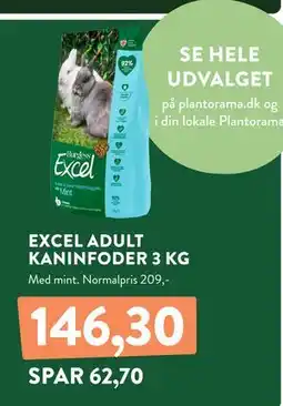 Plantorama EXCEL ADULT KANINFODER 3 KG, DKK 146.3 tilbud